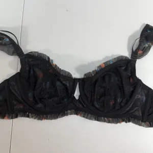 Torrid Plus 1X Bralette Bra Sweet‎ Inkatha Floral Ruffle Mesh Underwire Gorgeous thumbnail 10