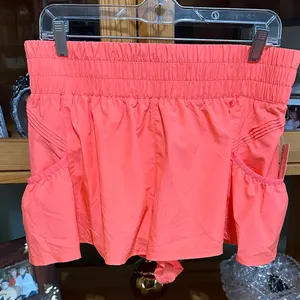 Free People Movement Get Your Flirt On Neon Coral Tennis or Pickleball Shorts thumbnail 7