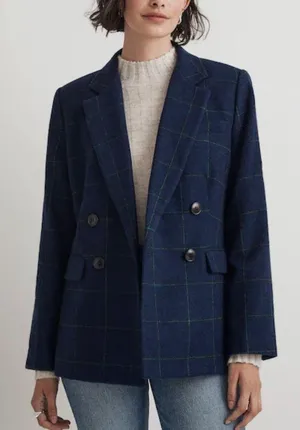 NEW MADEWELL The Rosedale Blazer in Plaid 0 thumbnail 1