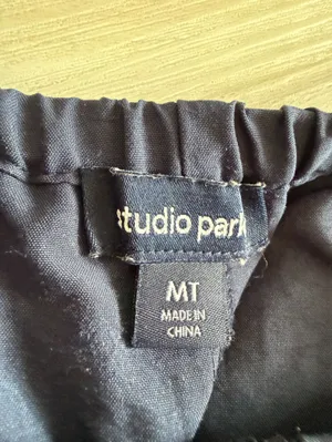 Studio Park Amy Stran Wide Leg Pleated Pant Navy Size Medium Tall EUC thumbnail 8