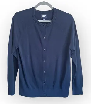 NEW Land’s End Classic Cardigan sweater, navy blue, size S, relaxed fit thumbnail 1