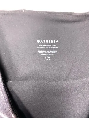 Athleta Elation Shine Leggings LP Black High Rise Metallic Ankle Lustre thumbnail 9