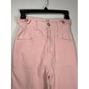 WETHE FREE Free People Pink High Rise Tapered Jeans Size‎ 25 Button Tab Waist thumbnail 2