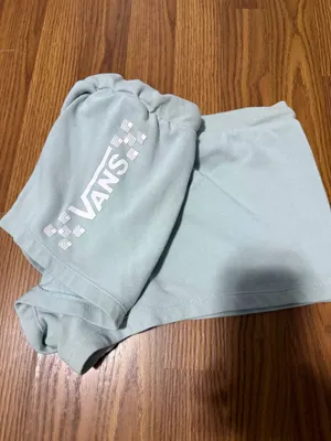 Vans Pull On Deco Logo Sage Green Sweat Shorts Size Medium. thumbnail 3