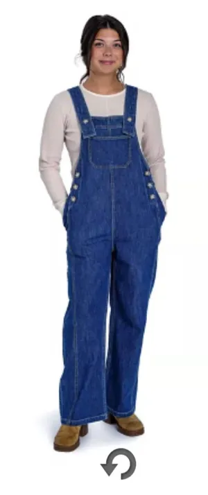 Molly Yeh Women's Easy Denim Overalls Plus Size 2X Wide leg adjustable straps thumbnail 1