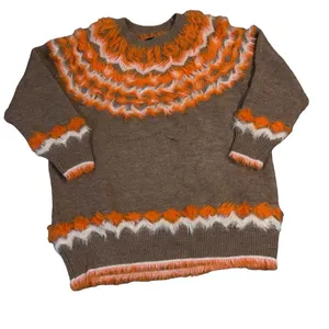 Marc New York Women’s Size Large Camel & Orange Faux Fur‎ Sweater thumbnail 1