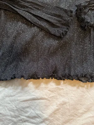 Brandy Melville Black Sparkle Sheer Long Sleeve Top thumbnail 3