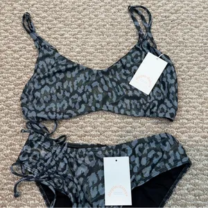 Dippin' Daisy's Gray Leopard Print Bikini Set thumbnail 6