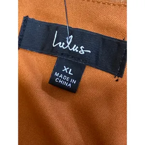 NEW Lulus Orange Silk Satin Pleated Sleeveless Midi Camisole Tank Slip Dress XL thumbnail 3