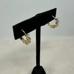 Florentine Huggie Hoop Earrings Gold thumbnail 5