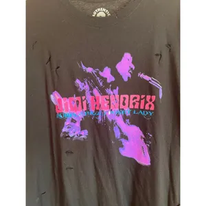 Authentic Hendrix Xl Black Crew Neck Distressed Tee thumbnail 2