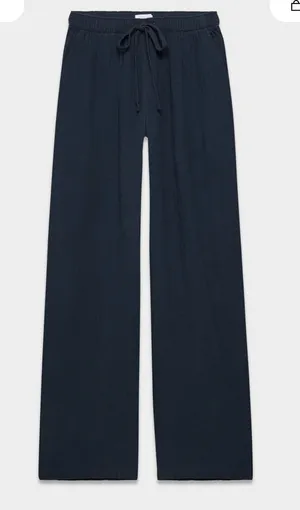 Aritzia Airplush Cotton Navy Wide-Leg Drawstring Sail Pants thumbnail 1