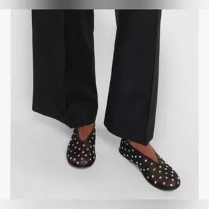 NEW Crystal-Embellished Mesh Flats Rhinestone Ballet Slip On Shoes 9.5/10 thumbnail 3