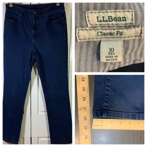 LL‎ Bean Classic Fit Straight Leg Jeans Womens 10 Reg Dark Indigo Blue 284078 thumbnail 12