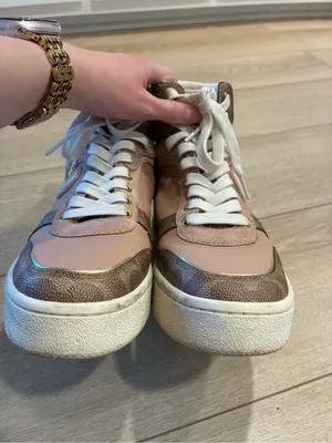 Coach Women’s G4335 High Top Sneakers Logo Signature Leather Size 7.5 thumbnail 5