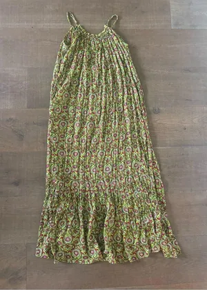 by anthropologie flounced citron printed lounge maxi dress thumbnail 3