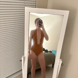 Aerie One Piece Burnt Orange Halter Swim Suit thumbnail 9