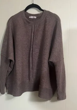 Zenana Chocolate Brown Top-Size S/M Fleece Cozy athleisure thumbnail 1