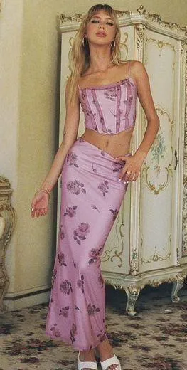 Princess Polly NWT Bilios Rose Corset and Maxi set US 0 thumbnail 1