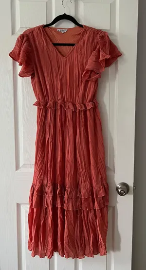 Polagram Jessakae Coral Crinkle Dress thumbnail 3