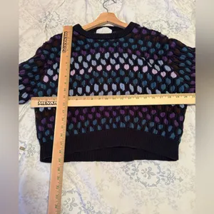 Koche Cropped Polka Dot Sweater Womens size large FLAWED‎ Black thumbnail 6