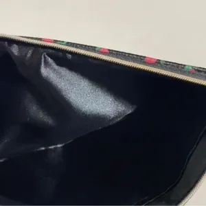 Mary Kay Black Rose Floral Cosmetic Bag Clutch Gold Zip Makeup Pouch 9.5x6 thumbnail 6