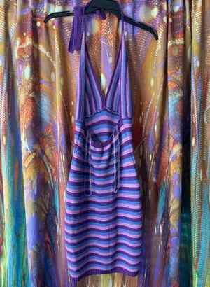 Wild Fable Purple Striped Knit Dress thumbnail 3