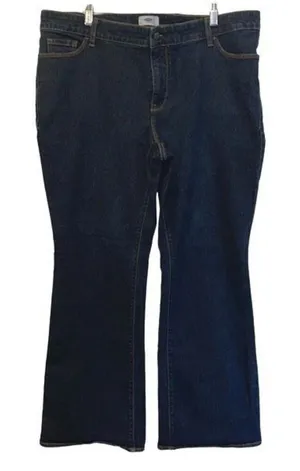 Old‎ Navy Womens Mid Rise Zip Fly Bootcut Denim Jeans Dark Wash Size 20 thumbnail 1
