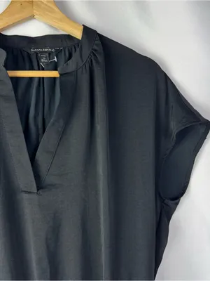 Banana Republic Petite Black Fit & Flare Short Sleeve Mini Dress 4P thumbnail 3