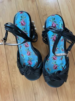 Unbranded Black Pearl Platform Heels Sz 6.5 thumbnail 7