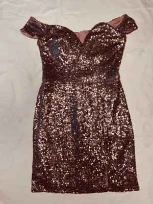 B. Darlin Silver Sequin Mini Dress Size 9/10 thumbnail 5