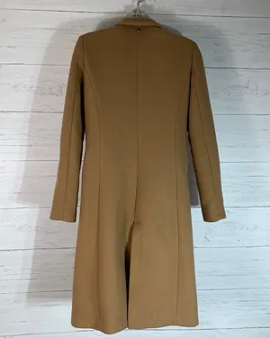 Rebel Queen camel double breasted wool blend pea coat size 42 thumbnail 4