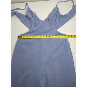 Lulus Darling Ties Light Blue Swiss Dot Tie-Back Wide-Leg Jumpsuit Size M thumbnail 8