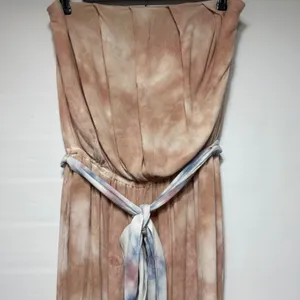 Free‎ People Dusty Mauve Tie Dye Strapless Jumpsuit Small Boho Wide Leg Romper thumbnail 4