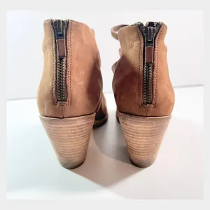 Eileen Fisher Vero Cucio Ankle Boots‎ Sz 7.5 Strappy Peep Toe Western Cowgirl thumbnail 5