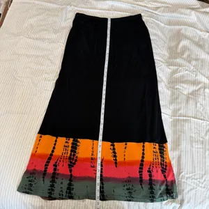 y2k boho indie sleeze vacation beach black maxi skirt with tie dye hem thumbnail 7