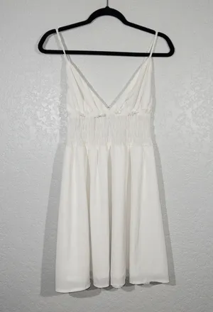 New White Roza Mini Dress Size 12 thumbnail 3