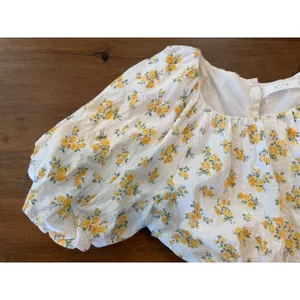 ASTR The Label Floral Blouse M White Yellow Cottagecore Boho Romantic Prairie thumbnail 2