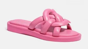 COACH Georgie Knotted Slide Sandals Petunia Pink Sz 7 thumbnail 1