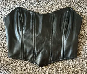 princess polly black corset strapless top thumbnail 1