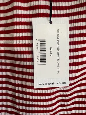 Red & White Striped Knit Crop Top and Mini Skirt Set thumbnail 3