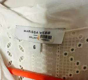 Marissa Webb White Cotton Poplin Sleeveless Button Front Collared Dress Size 6 thumbnail 13