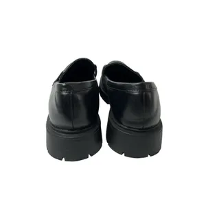 Vera Creation Black Vegan Leather Round Toe Chunky Platform Loafer Shoes 7 1/2 thumbnail 4