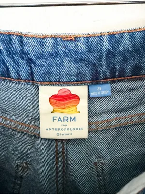 Anthro Farm Rio Ultra High-Rise Crochet Denim Shorts Size 26 thumbnail 7
