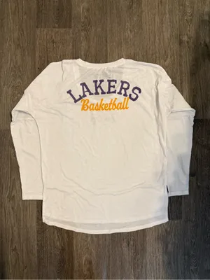 Women’s White Long-Sleeve Lakers Tee thumbnail 2