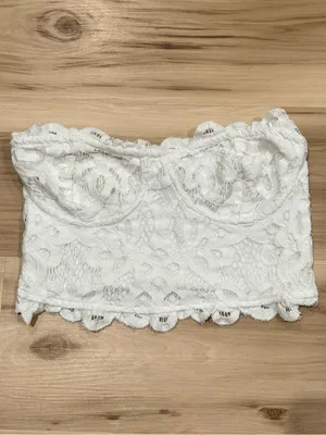 Free People Adella Corset White Bralette Women’s Small thumbnail 2