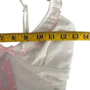 Edikted Y2K Babydoll Sheer Camisole Top Size XS Ruffle Bow Coquette Feminine thumbnail 5