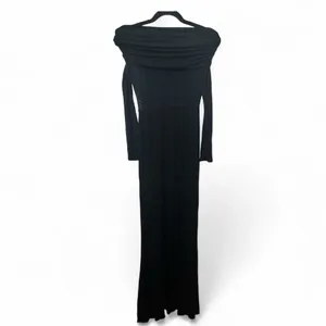 COMMENSE Semi-Sheer Off Shoulder Mesh Long Sleeve Long Dress Black SZ XL NWT thumbnail 3