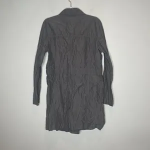 Eileen Fisher Gray Lightweight Pea Trench Coat Jacket Size Medium thumbnail 4