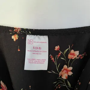 No Boundaries Black Floral Wrap Maxi Dress S lightweight v-neck summer flowy‎ thumbnail 5